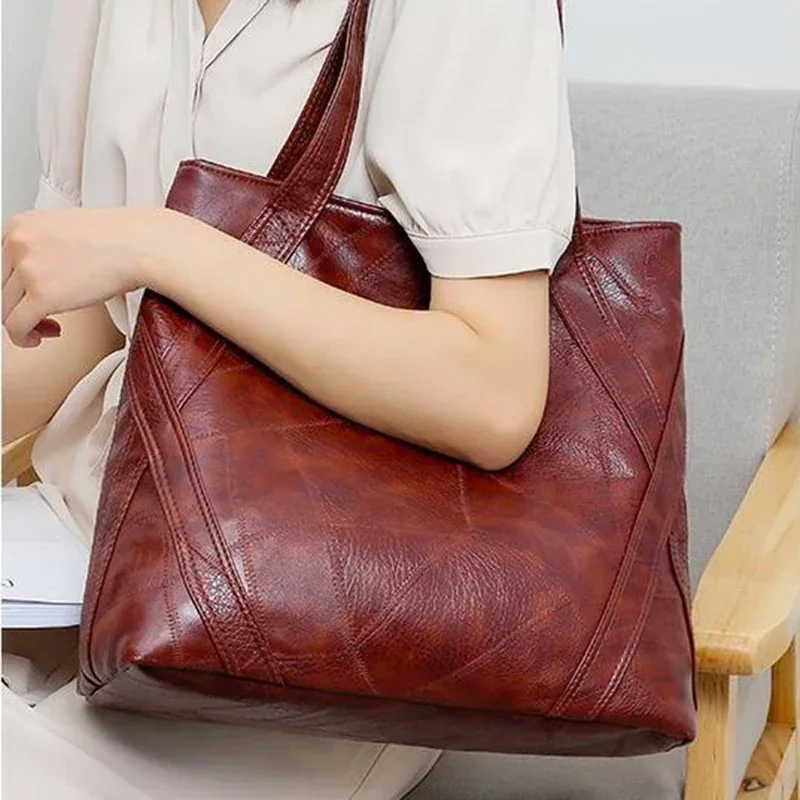 PU Zipper High Quality Women's Shoulder Bag 2024 Soft Faced Large Capacity Fashionable Commuting Women's Shoulder Bag