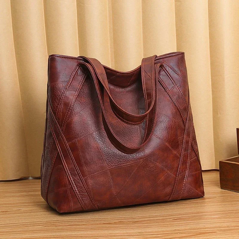 PU Zipper High Quality Women's Shoulder Bag 2024 Soft Faced Large Capacity Fashionable Commuting Women's Shoulder Bag
