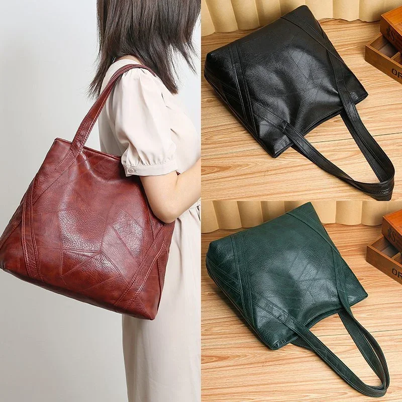 PU Zipper High Quality Women's Shoulder Bag 2024 Soft Faced Large Capacity Fashionable Commuting Women's Shoulder Bag