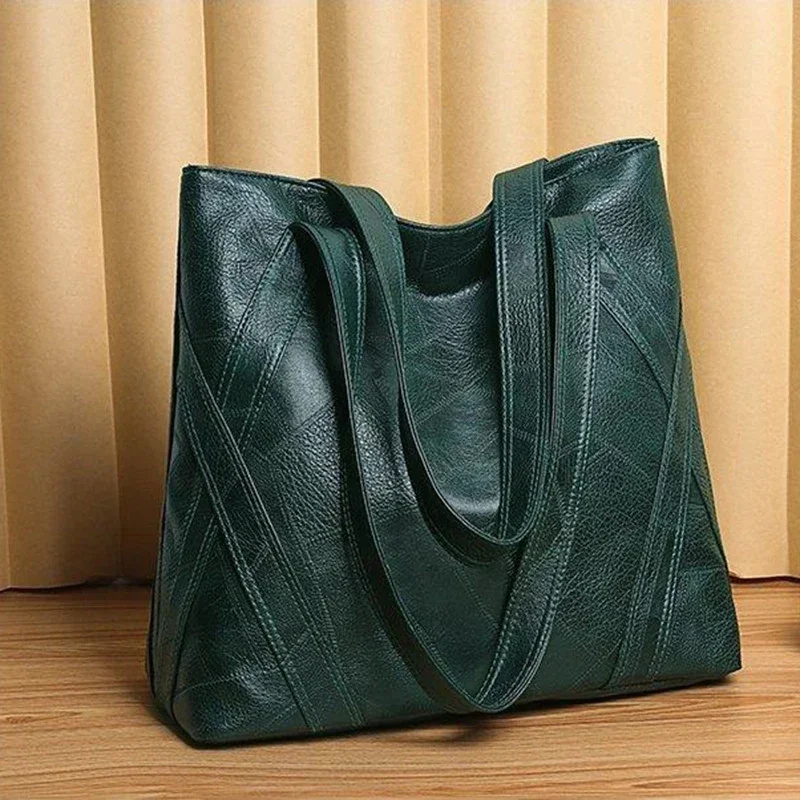 PU Zipper High Quality Women's Shoulder Bag 2024 Soft Faced Large Capacity Fashionable Commuting Women's Shoulder Bag