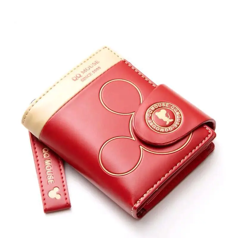 Explosion-style Women's Short Wallet Korean PU Leather Cute cartoon Student Zipper Handbag Multi-Card Folding Daily Pocket Walle