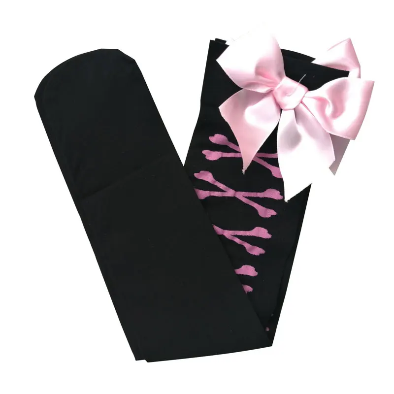 Hot Girl Bone Bow Socks Streetwear Girls Black Sweet Cute Pink Y2K Harajuku Lolita Fishnet Stockings Thigh High Stockings