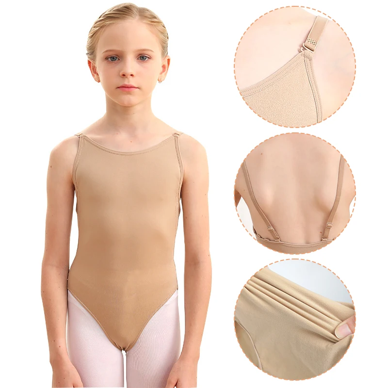 Children Ballet M-2XL Costume Jumpsuits Seamless Camisole Skin Color Gymnastics Leotard Girls Kids Dance Ballet Underwear