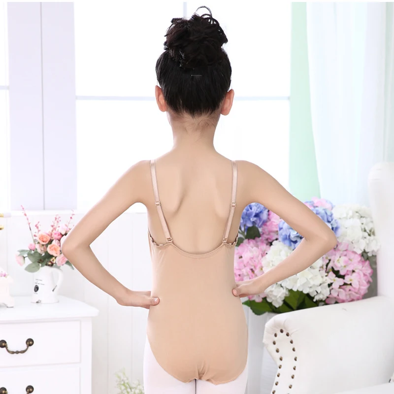 Children Ballet M-2XL Costume Jumpsuits Seamless Camisole Skin Color Gymnastics Leotard Girls Kids Dance Ballet Underwear