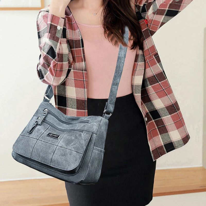 Women's Canvas Shoulder Bag Fashion Multi-functional Outdoor Shoulder Bag Women's Commuter Large Capacity Shoulder Bag Crossbody