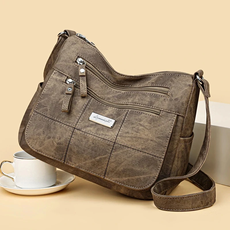 Women's Canvas Shoulder Bag Fashion Multi-functional Outdoor Shoulder Bag Women's Commuter Large Capacity Shoulder Bag Crossbody