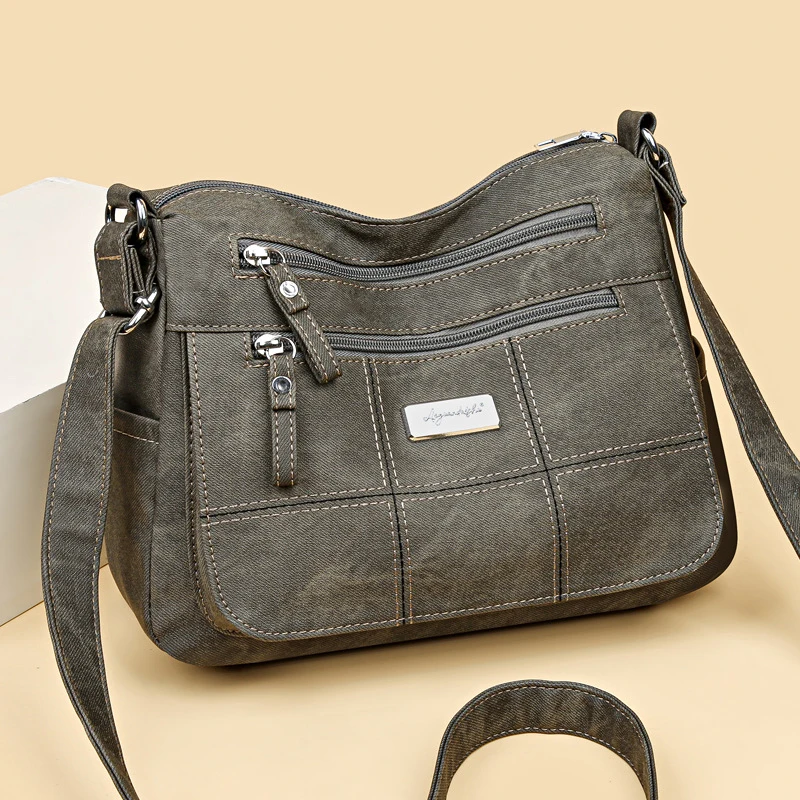 Women's Canvas Shoulder Bag Fashion Multi-functional Outdoor Shoulder Bag Women's Commuter Large Capacity Shoulder Bag Crossbody