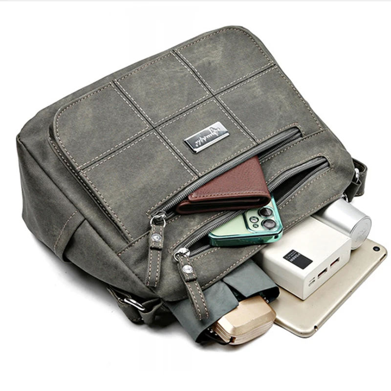 Women's Canvas Shoulder Bag Fashion Multi-functional Outdoor Shoulder Bag Women's Commuter Large Capacity Shoulder Bag Crossbody