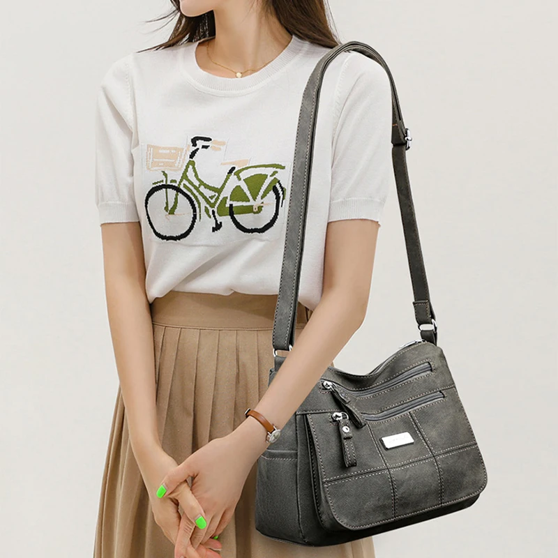 Women's Canvas Shoulder Bag Fashion Multi-functional Outdoor Shoulder Bag Women's Commuter Large Capacity Shoulder Bag Crossbody