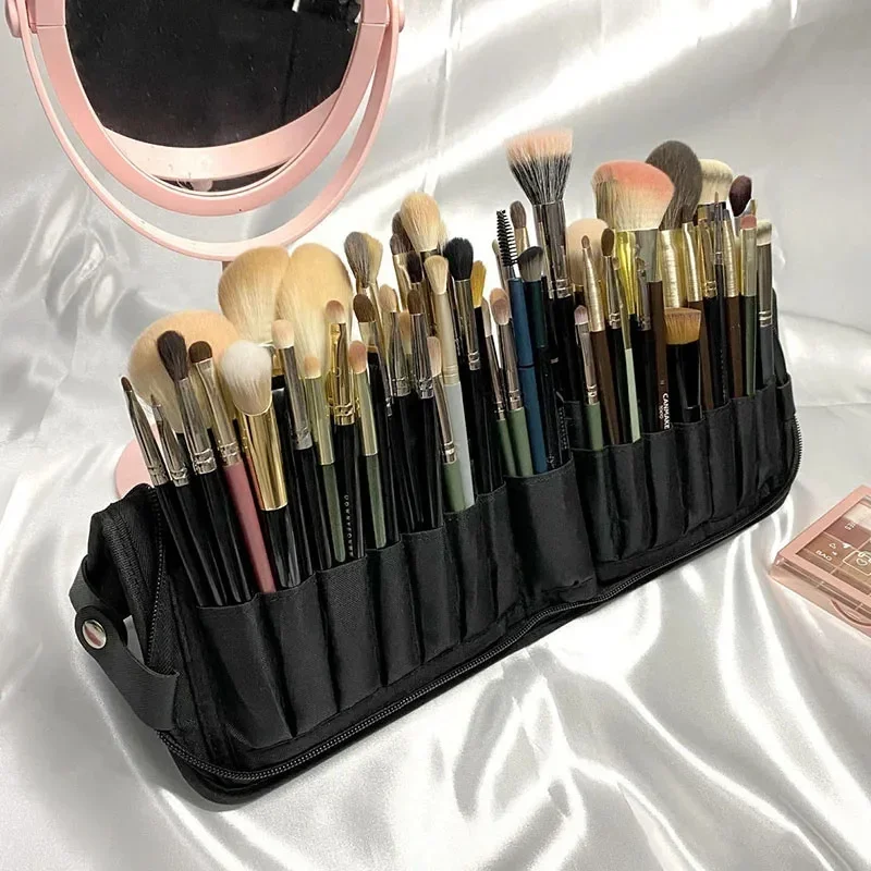 Women Foldable Makeup Brush Bag Organizer Female Travel Cosmetic Toiletry Case for Beauty Tools Wash Accessories Pouch