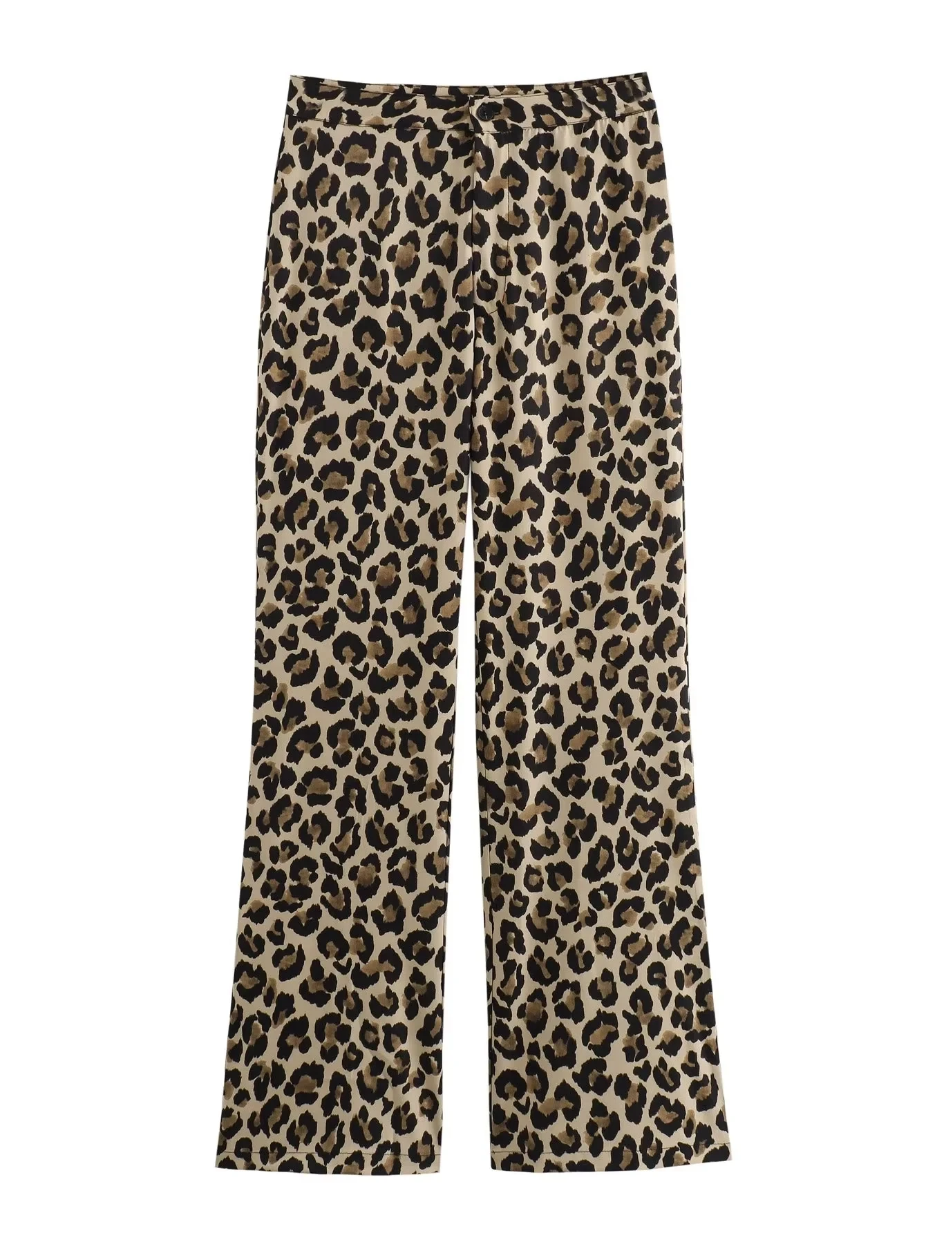 HXAO Vintage Leopard Pants Women High Waist Animal Print Baggy Pants Woman Streetwear Summer Wide Pants Retro Women's Trousers