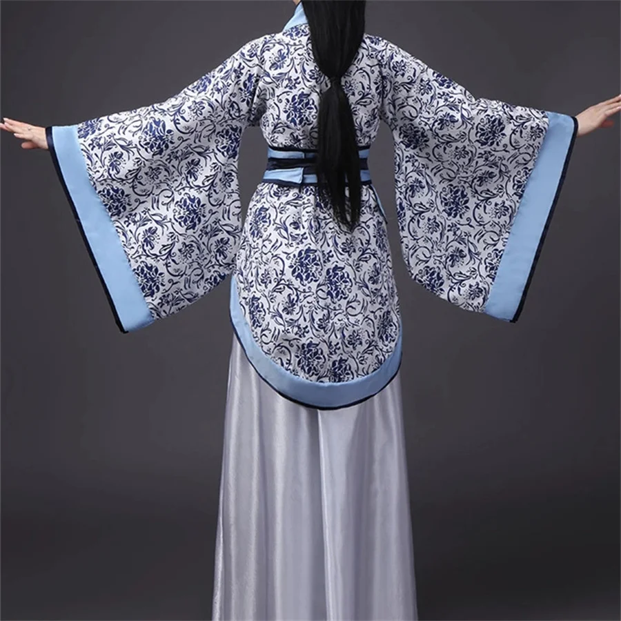 Long Sleeves Hanfu Long Dress Patchwork Ancient Style Chinese Traditional Costumes Performance Skirt Cheongsam Chinese Tang Suit
