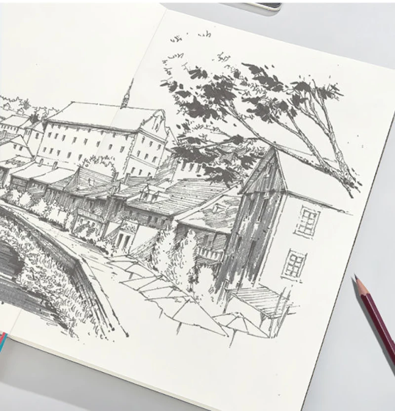 Super Thick Notebook (760pages) A5 Creativity Stationery Blank Notepads Pu cover School Office Supplies (Sketching and Graffiti)