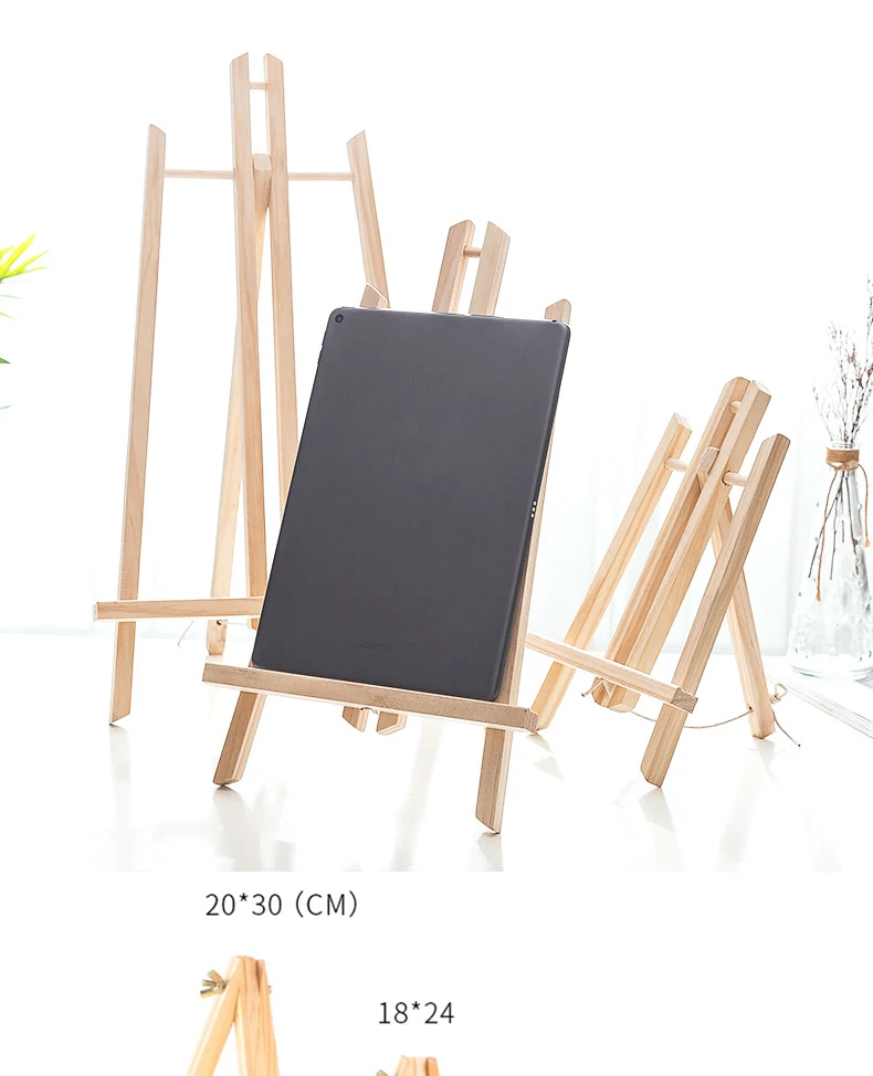Wooden Easel For Painting,20cm 24cm 30cm 40cm 50cm Height Folding Desktop Display Triangle Bracket,Art Supplies,1 Piece HJ-02