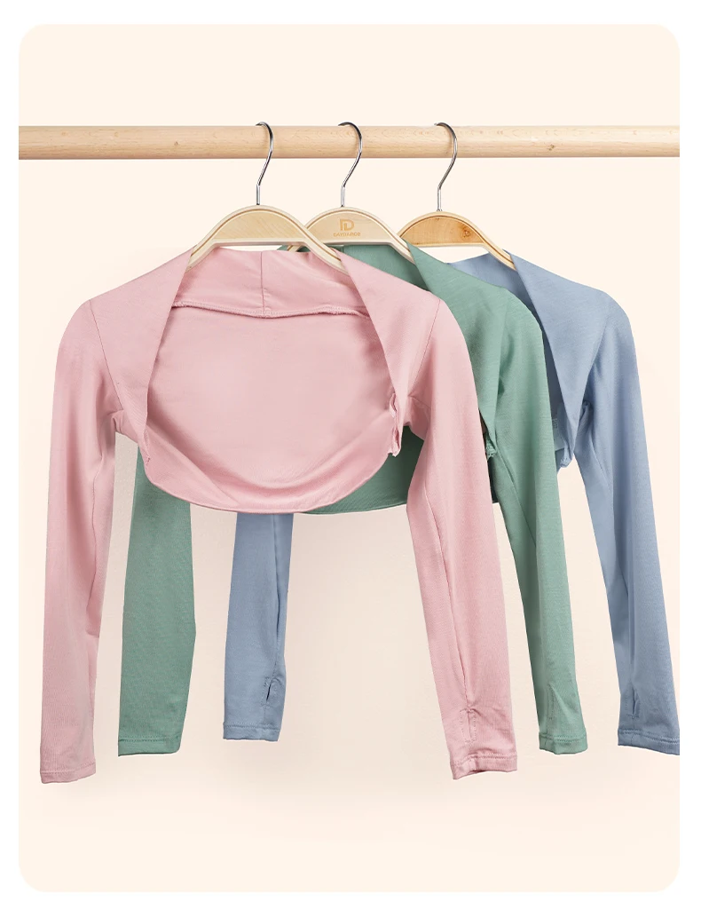 Girls' Ballet Tops Shrug Long Sleeves Dance Shirt Kids Cropped Dance Tops Clothes Modal Dance Coat Tops Ballet Dance Outfits