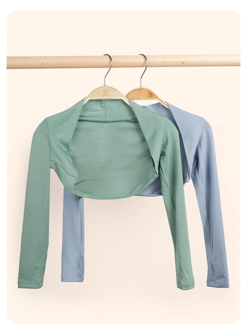 Girls' Ballet Tops Shrug Long Sleeves Dance Shirt Kids Cropped Dance Tops Clothes Modal Dance Coat Tops Ballet Dance Outfits