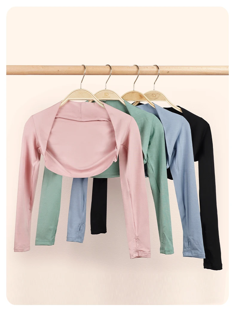 Girls' Ballet Tops Shrug Long Sleeves Dance Shirt Kids Cropped Dance Tops Clothes Modal Dance Coat Tops Ballet Dance Outfits