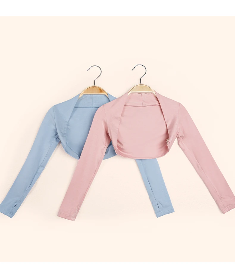 Girls' Ballet Tops Shrug Long Sleeves Dance Shirt Kids Cropped Dance Tops Clothes Modal Dance Coat Tops Ballet Dance Outfits
