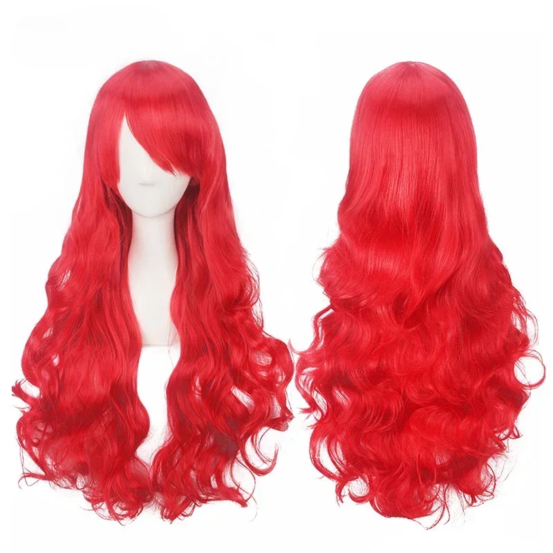 Anime The Little Mermaid Princess Ariel Cosplay Wig for Women Halloween Wigs for Girls Play Wig Party Stage Red Long Hair Wigs