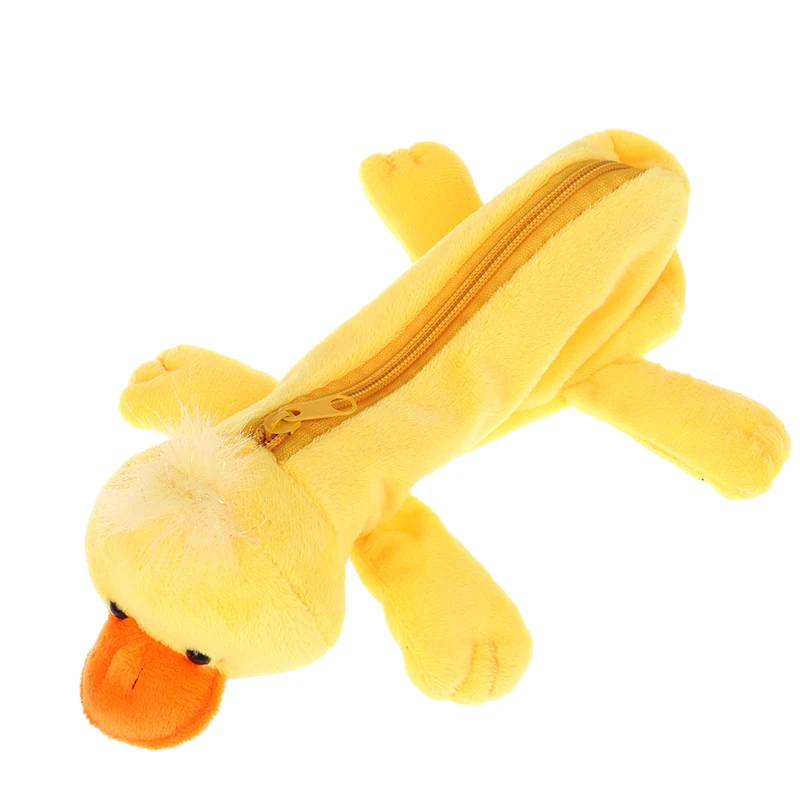 Cartoon Animal Pencil Case Lion Tiger Bear Plush Doll Pen Pouch Cosmetic Bag Desktop Storage Bag School Supplies Stationery Box
