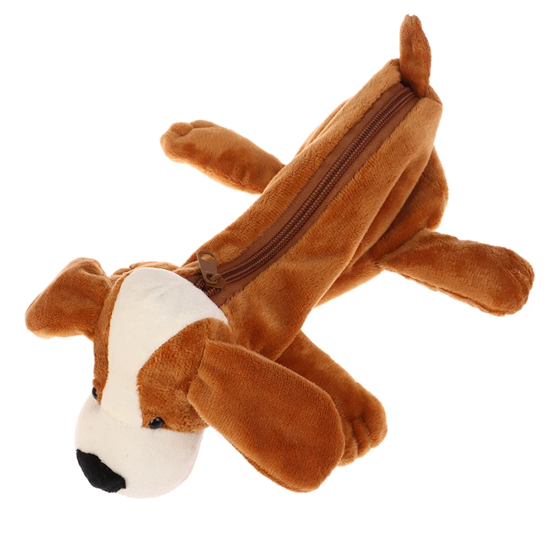 Cartoon Animal Pencil Case Lion Tiger Bear Plush Doll Pen Pouch Cosmetic Bag Desktop Storage Bag School Supplies Stationery Box
