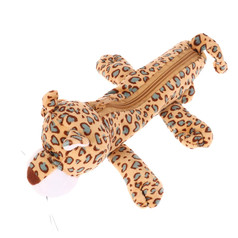 Cartoon Animal Pencil Case Lion Tiger Bear Plush Doll Pen Pouch Cosmetic Bag Desktop Storage Bag School Supplies Stationery Box