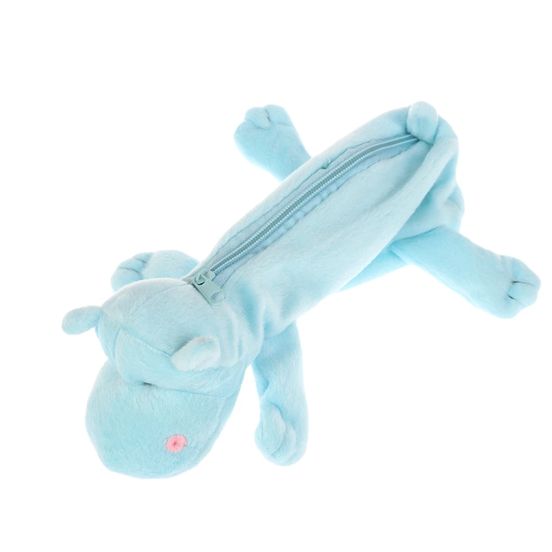 Cartoon Animal Pencil Case Lion Tiger Bear Plush Doll Pen Pouch Cosmetic Bag Desktop Storage Bag School Supplies Stationery Box