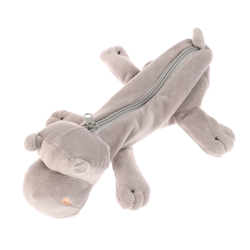 Cartoon Animal Pencil Case Lion Tiger Bear Plush Doll Pen Pouch Cosmetic Bag Desktop Storage Bag School Supplies Stationery Box