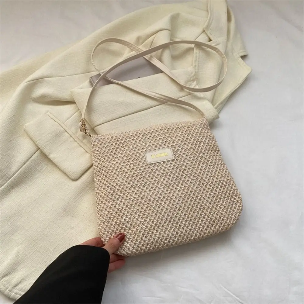 Ladies Fashion Summer Straw Crossbody Bag Women Beach Holiday Shopping Woven Shoulder Handbag Messenger Purses for Women Bags