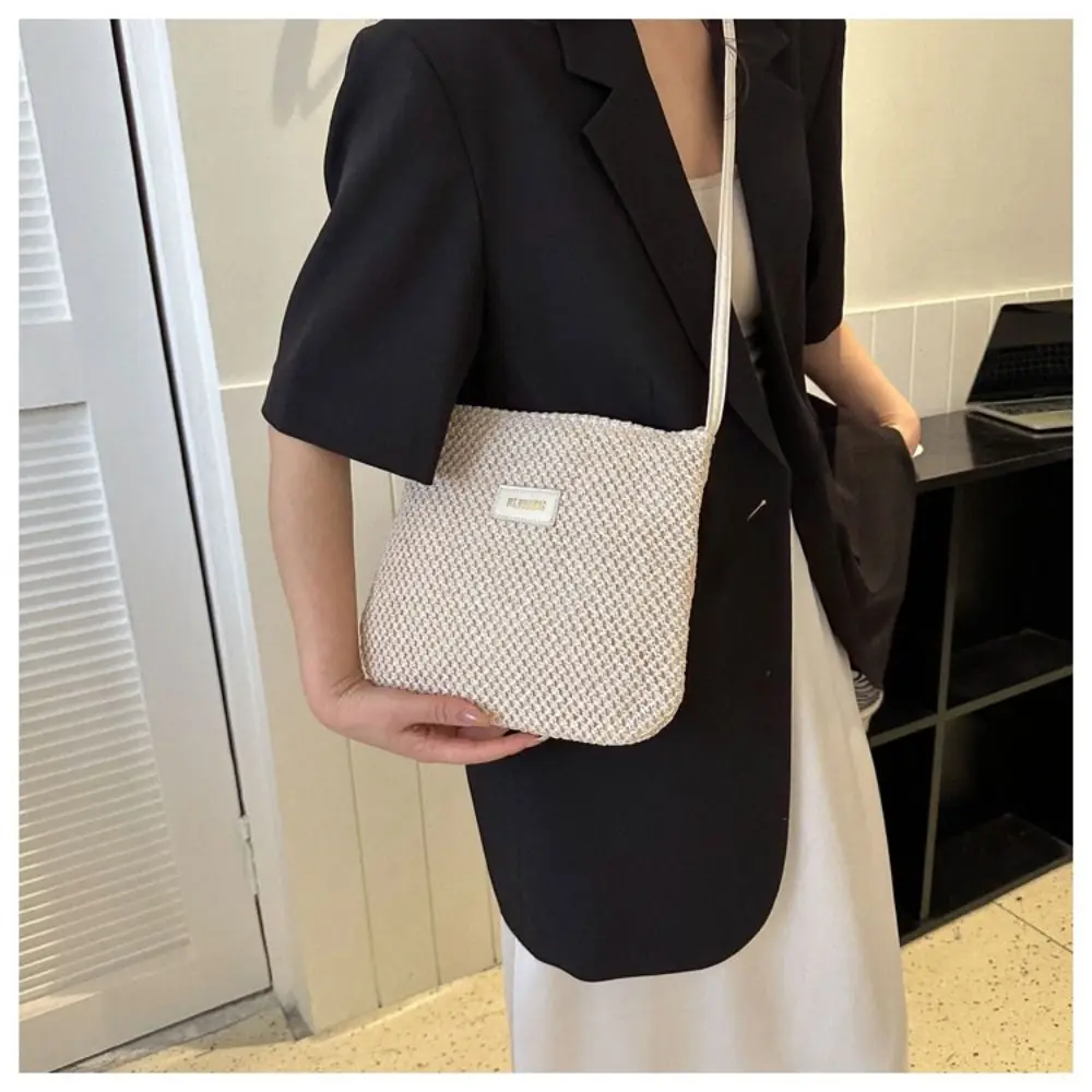 Ladies Fashion Summer Straw Crossbody Bag Women Beach Holiday Shopping Woven Shoulder Handbag Messenger Purses for Women Bags