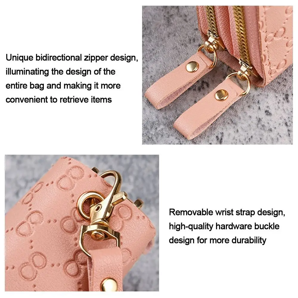 Fashion Ladies Leather Wallet Long Purse Clutch Zipper Multi-Layer Business Wallet Bag Large Capacity Phone Card Holder Case