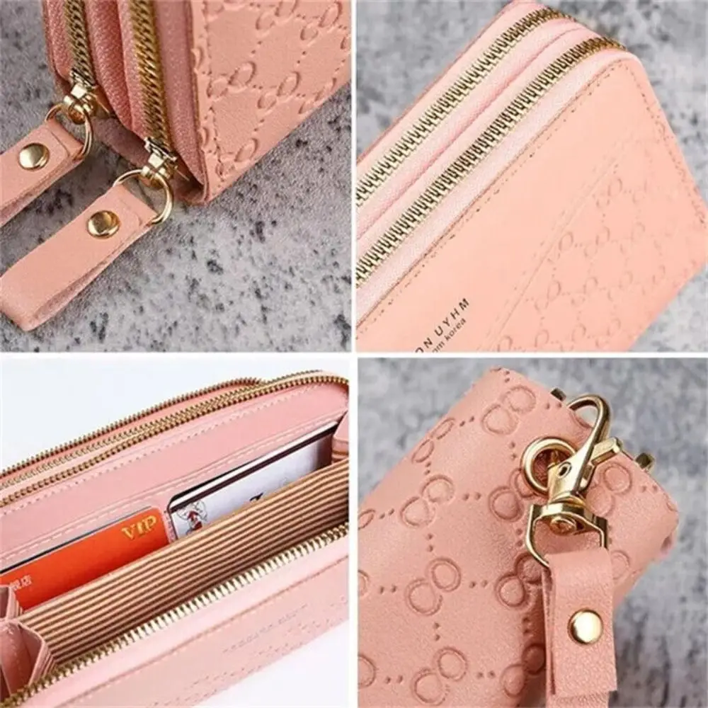 Fashion Ladies Leather Wallet Long Purse Clutch Zipper Multi-Layer Business Wallet Bag Large Capacity Phone Card Holder Case