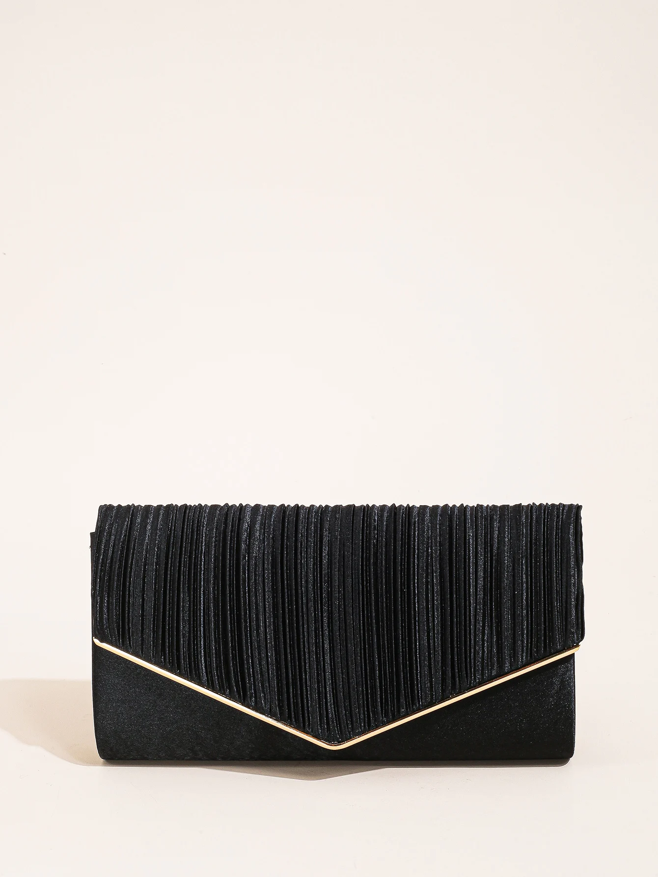Elegant Pleated Evening Bag, Solid Color Textured Envelope Dinner Bag, Perfect Clutch For Party, Wedding And Banquet