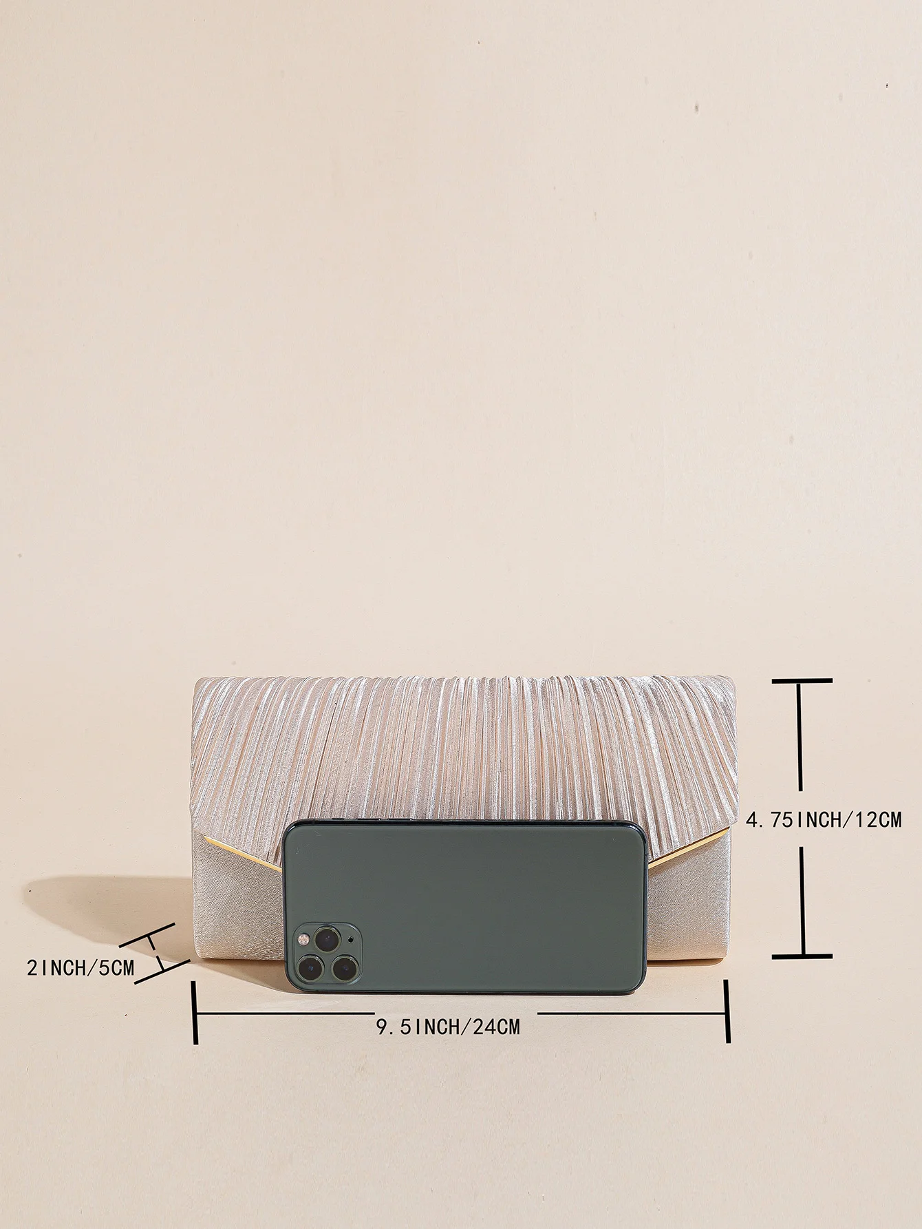 Elegant Pleated Evening Bag, Solid Color Textured Envelope Dinner Bag, Perfect Clutch For Party, Wedding And Banquet