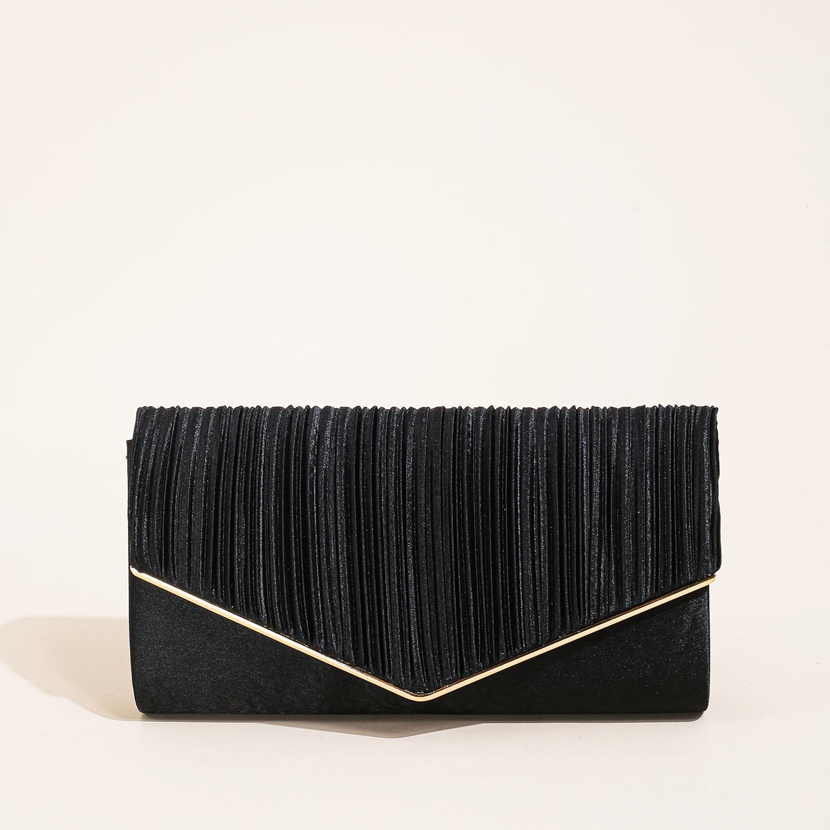 Elegant Pleated Evening Bag, Solid Color Textured Envelope Dinner Bag, Perfect Clutch For Party, Wedding And Banquet