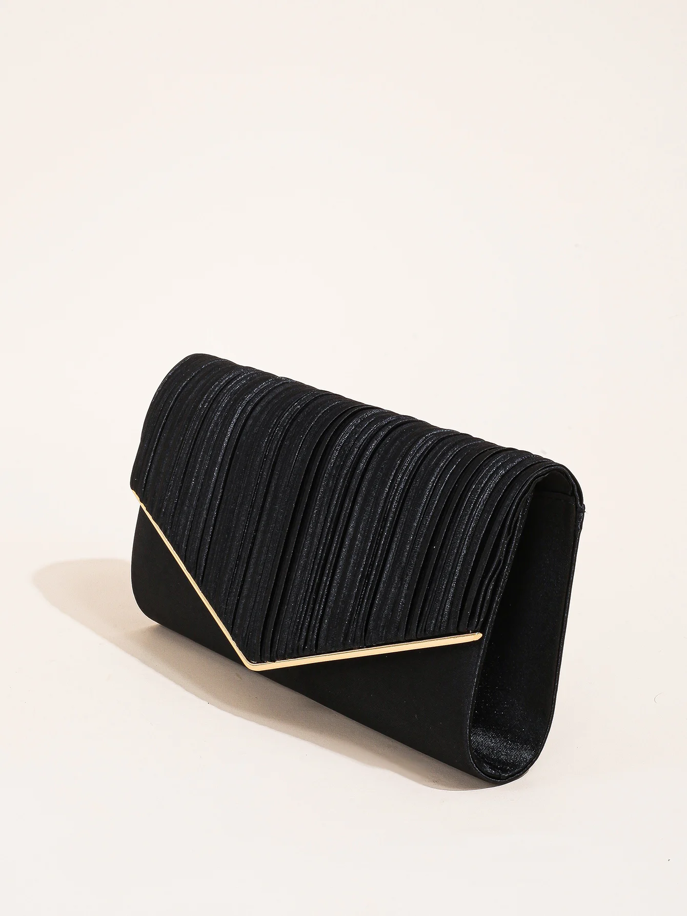 Elegant Pleated Evening Bag, Solid Color Textured Envelope Dinner Bag, Perfect Clutch For Party, Wedding And Banquet