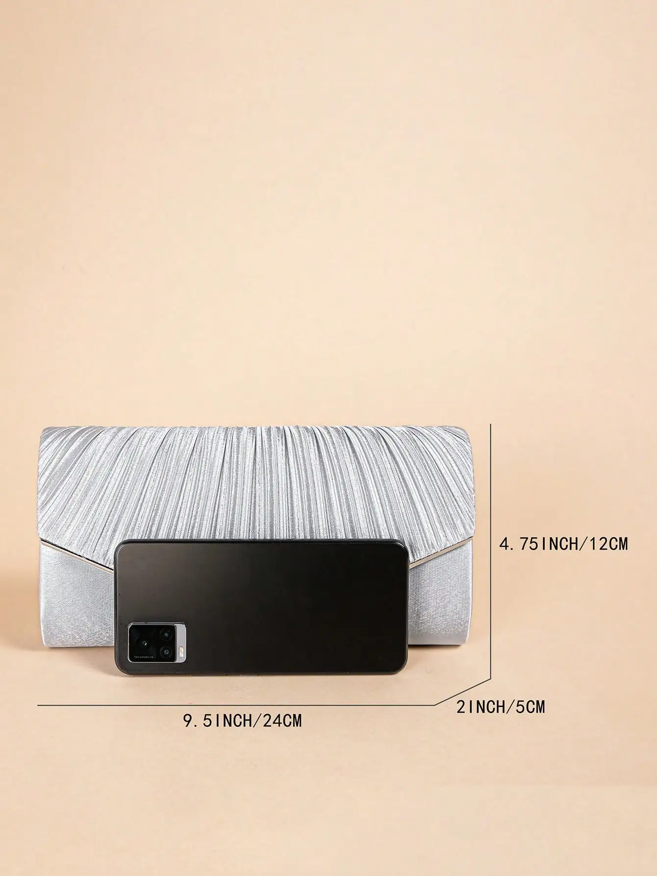 Elegant Pleated Evening Bag, Solid Color Textured Envelope Dinner Bag, Perfect Clutch For Party, Wedding And Banquet