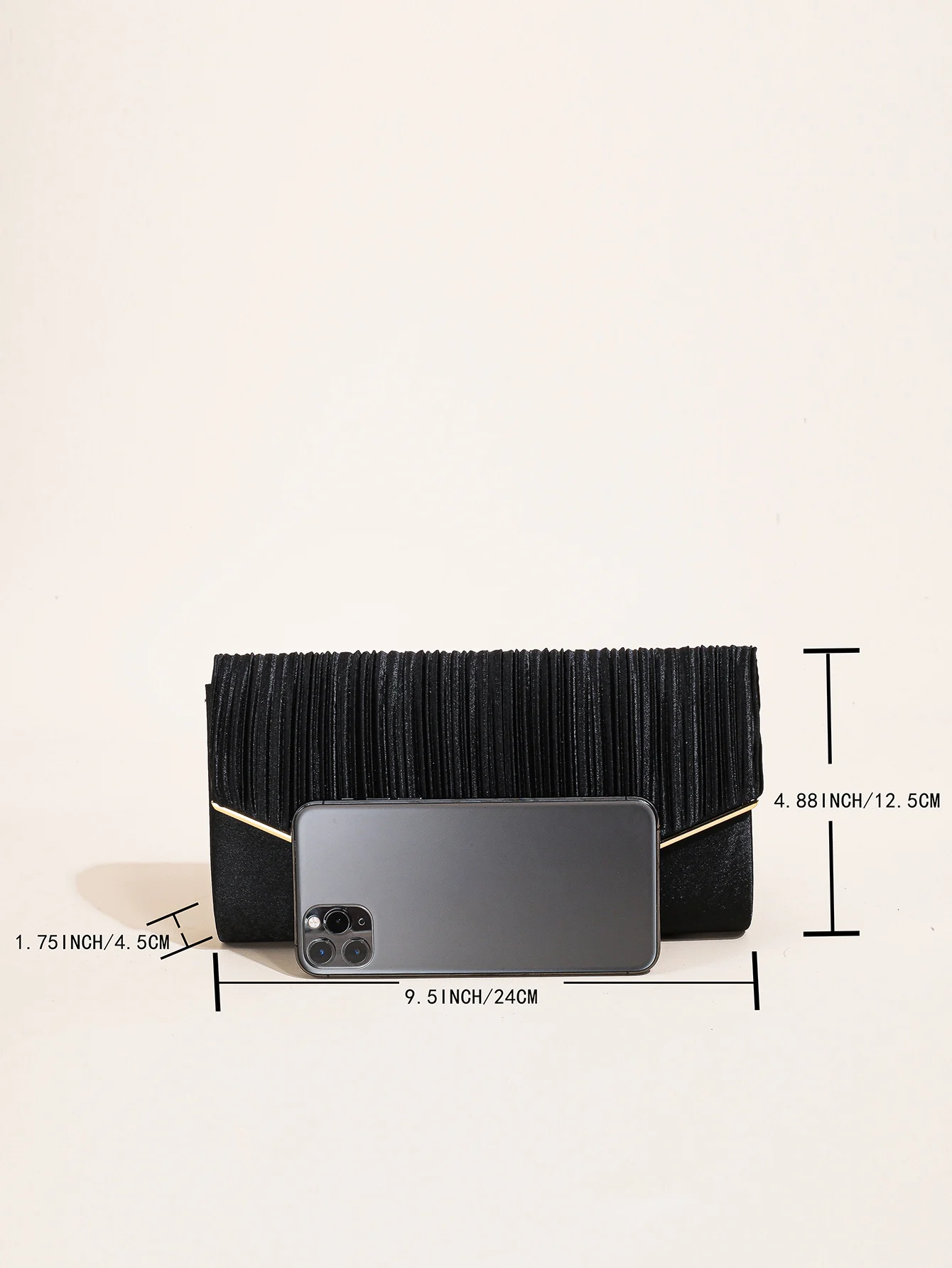 Elegant Pleated Evening Bag, Solid Color Textured Envelope Dinner Bag, Perfect Clutch For Party, Wedding And Banquet