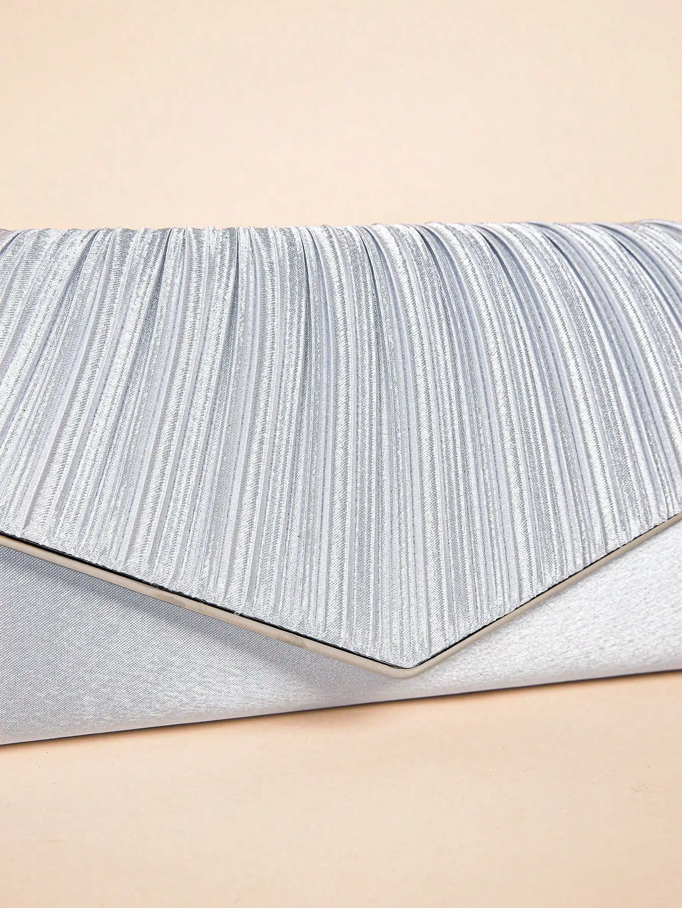 Elegant Pleated Evening Bag, Solid Color Textured Envelope Dinner Bag, Perfect Clutch For Party, Wedding And Banquet