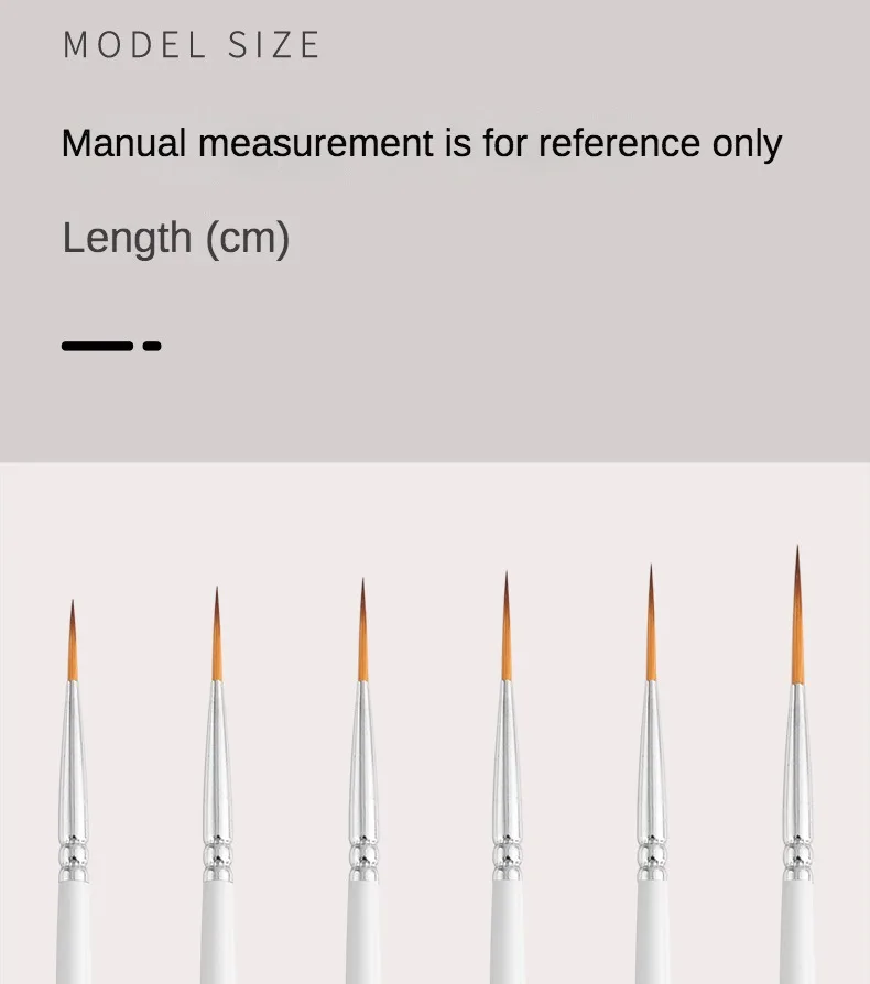 Artist Paint Brush 6 Pcs Set Thin Pen Extra Long Fine Point Liner Tip #000#00#0#1#2#3, Scale Models Nail Acrylic Oil Watercolor