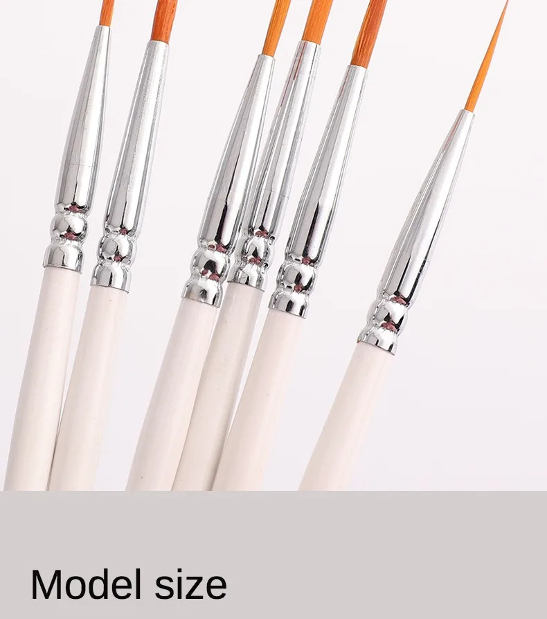 Artist Paint Brush 6 Pcs Set Thin Pen Extra Long Fine Point Liner Tip #000#00#0#1#2#3, Scale Models Nail Acrylic Oil Watercolor