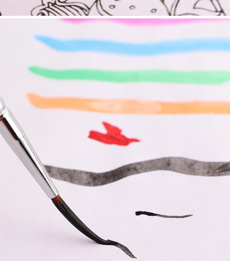 Artist Paint Brush 6 Pcs Set Thin Pen Extra Long Fine Point Liner Tip #000#00#0#1#2#3, Scale Models Nail Acrylic Oil Watercolor