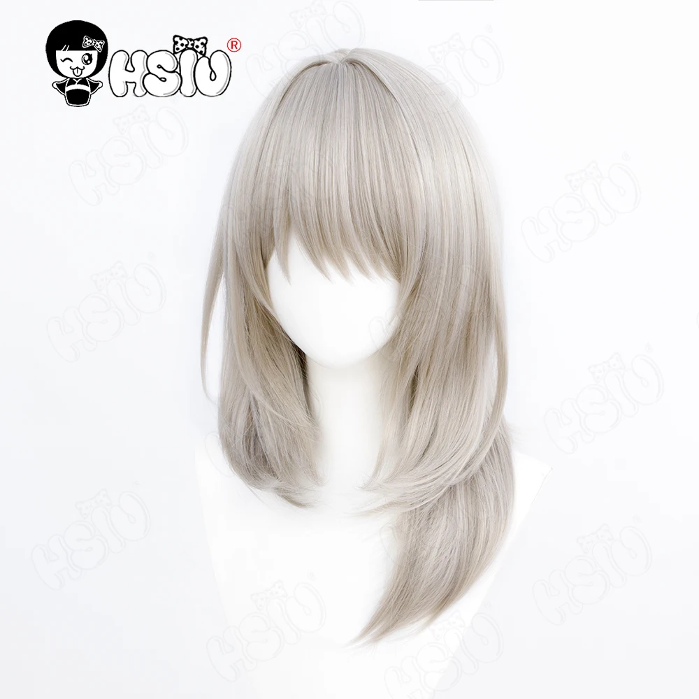 Kawaragi Momoka Cosplay Wig HSIU 50CM Champagne Gray Long Hair Heat Resistant Synthetic Wig Anime GIRLS BAND CRY Cosplay Wig
