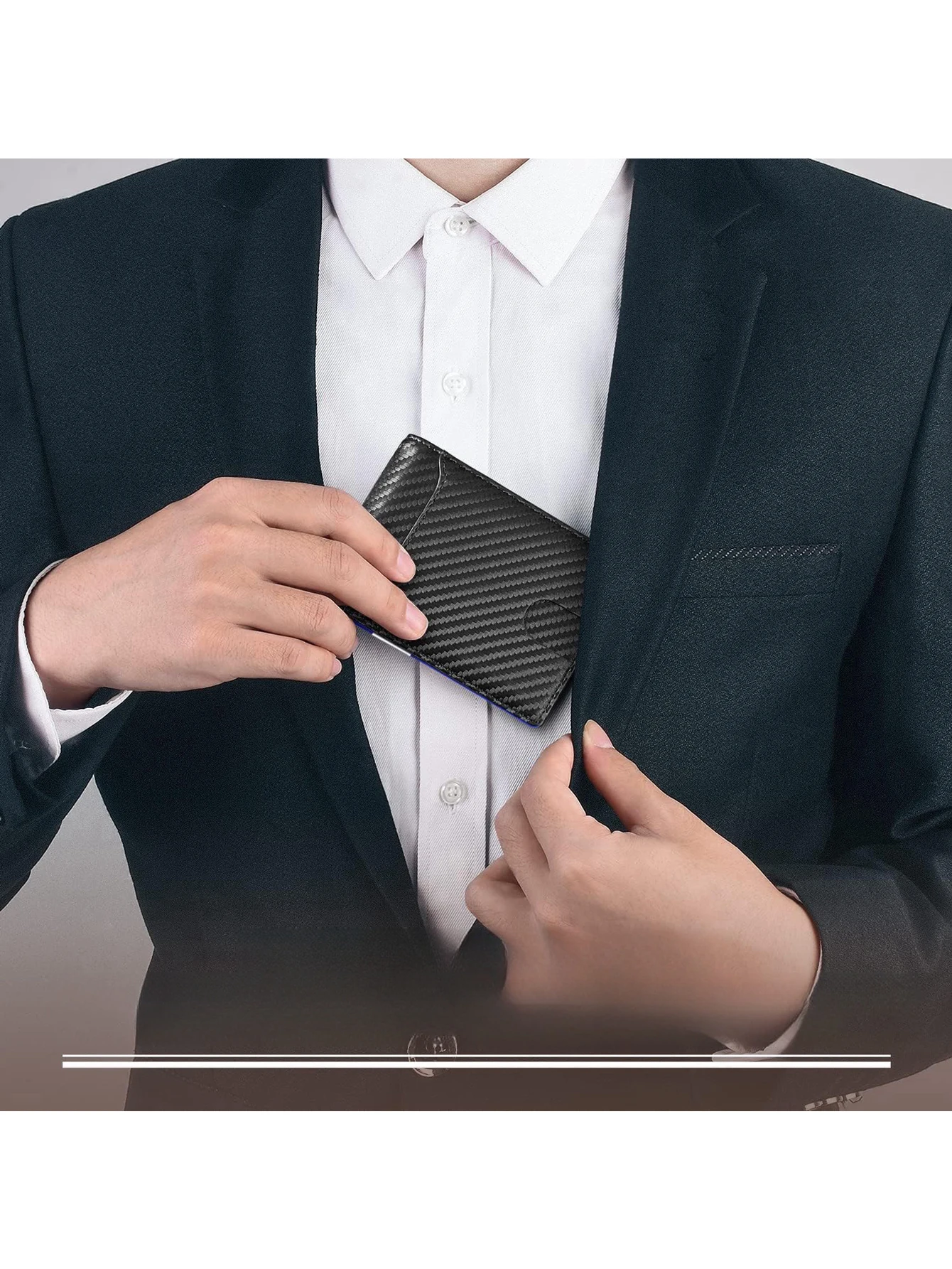 New Microfiber Simple Carbon Fiber Wallet Men's Credit Card Holder Wallet
