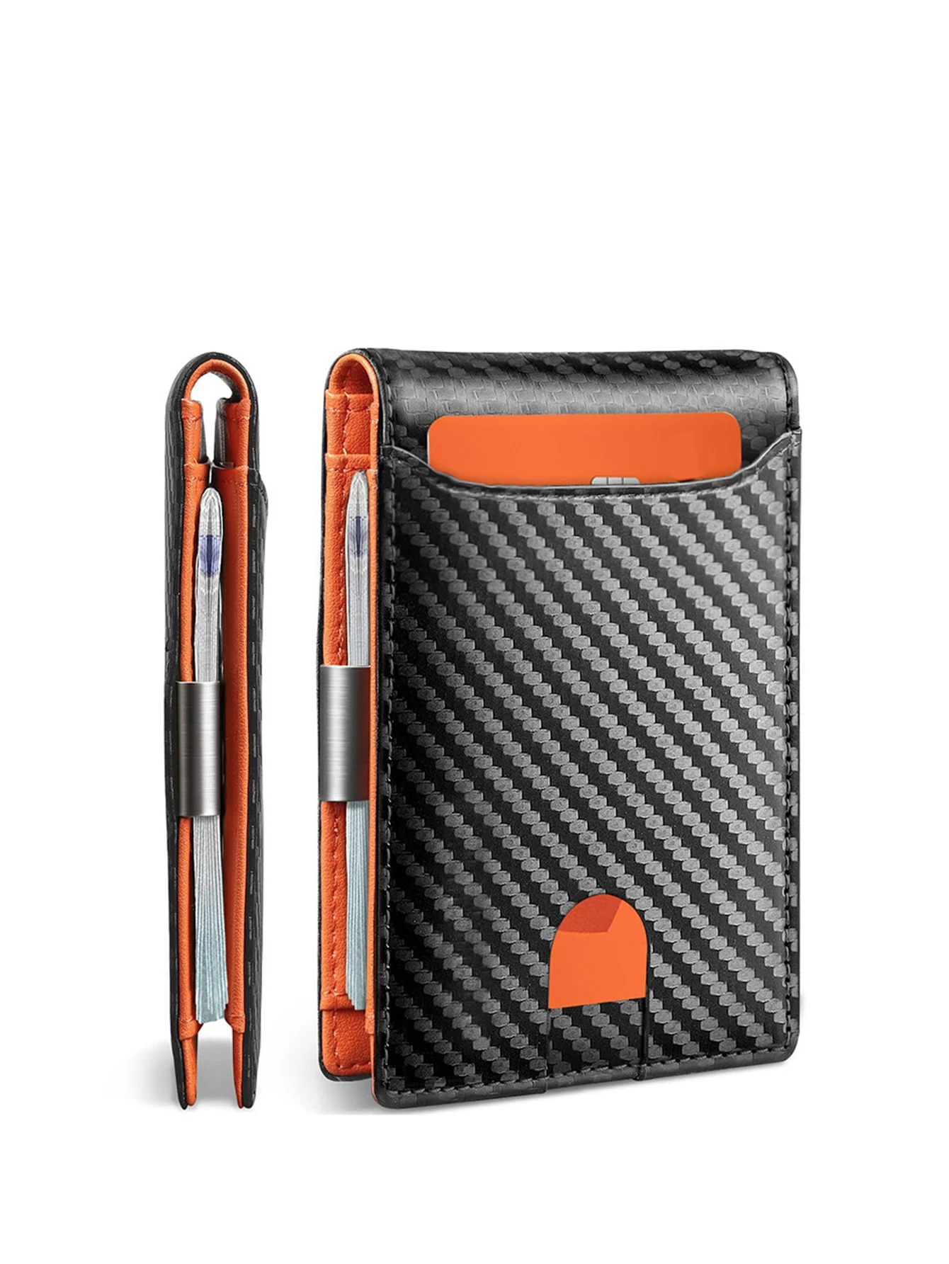 New Microfiber Simple Carbon Fiber Wallet Men's Credit Card Holder Wallet