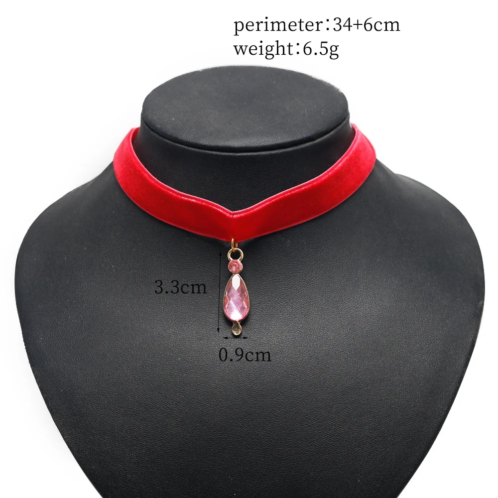 Anime Cosplay Puella Magi Madoka Magica pendant Necklace Kaname Madoka Pink WaterDrop crystal choker Jewelry Fans Gifts