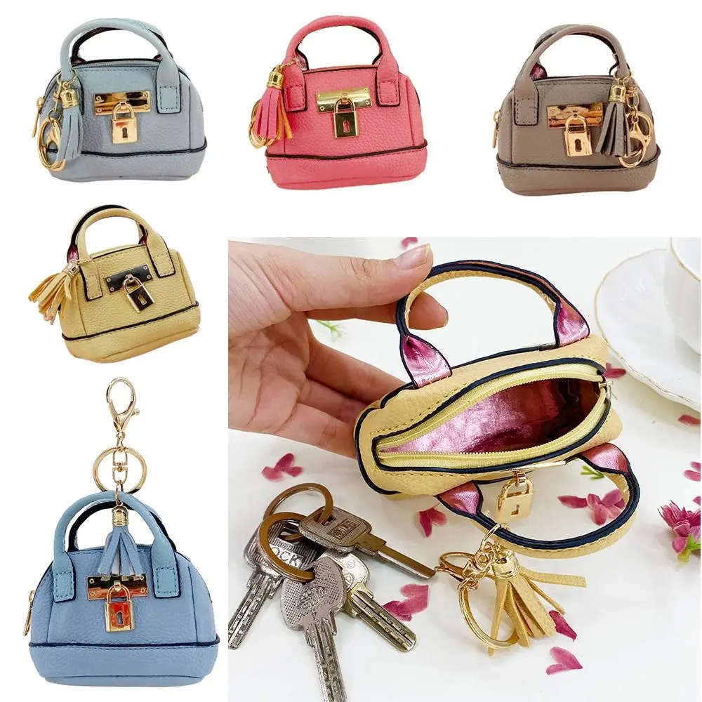 Mini Handbag Coin Purse With KeyChain Mini Luxury Headphone Bag Leather Coin Bag Small Leather Mini Handbag Keychain Women/Lady