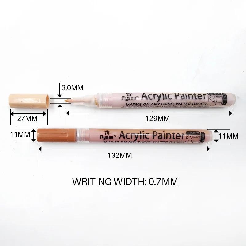 12 Colors 0.7mm/Brush Tip Skin Tone Acrylic Paint Pens Set, Paint Markers for Wood,Glass,Fabric,Rocks Painting Paint Pens Art