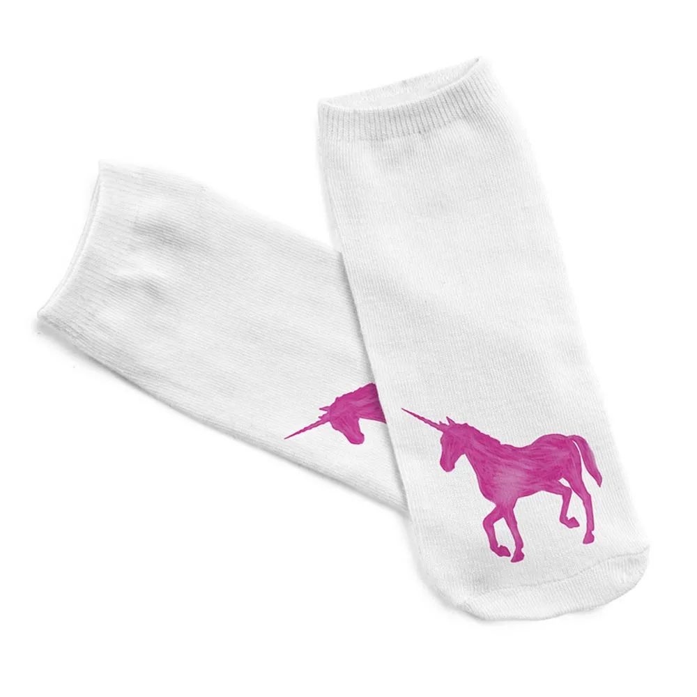 Funny Art Happy Licorne Women Low Cut Ankle Short Socks Harajuku Unicorn Printed 3D Female Girls Gift Sokken Dropship