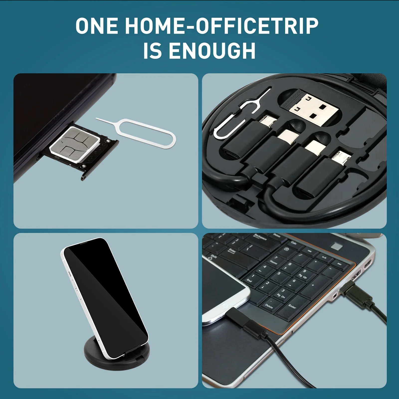 Multi USB Type C to C 60W Charging Adapter Cable Kit USB C to Lighting Conversion Set USB A & Type C to Micro/Type C/Lighting